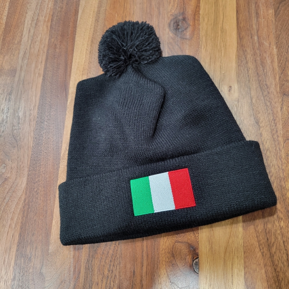 Unisex Italian Flag Tabagon Pompom Hat One Size